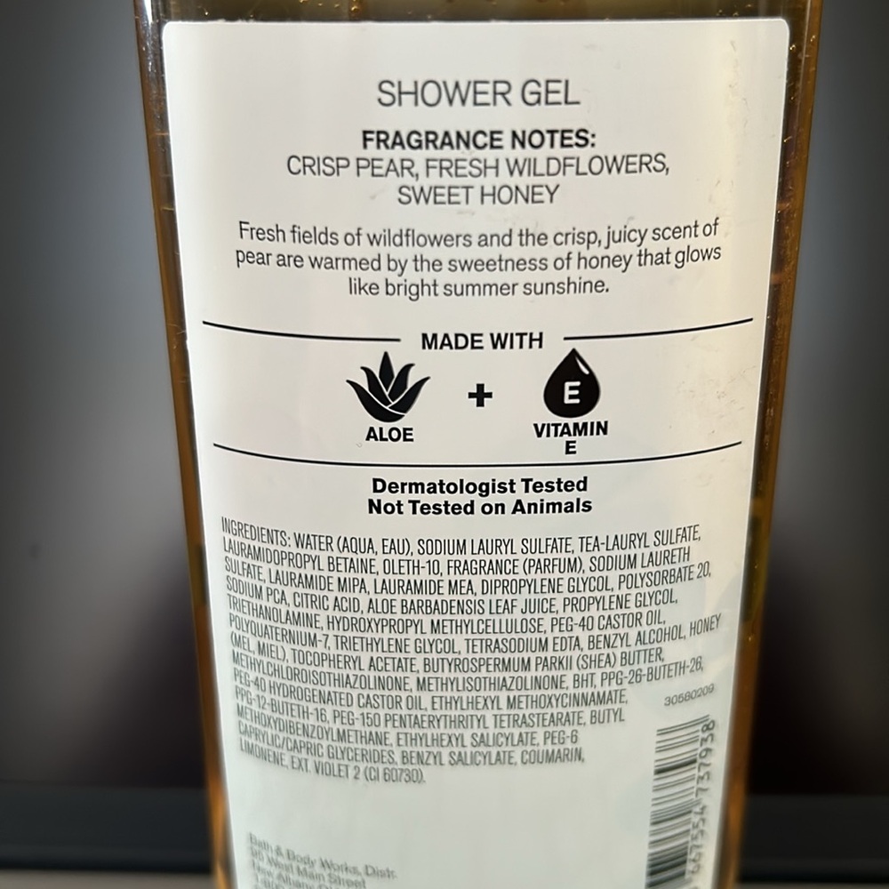 NWT** Bath & Body Works Honey Wildflower Bath Gel Aloe + Vitamin E + Pure Honey - Picture 2 of 3